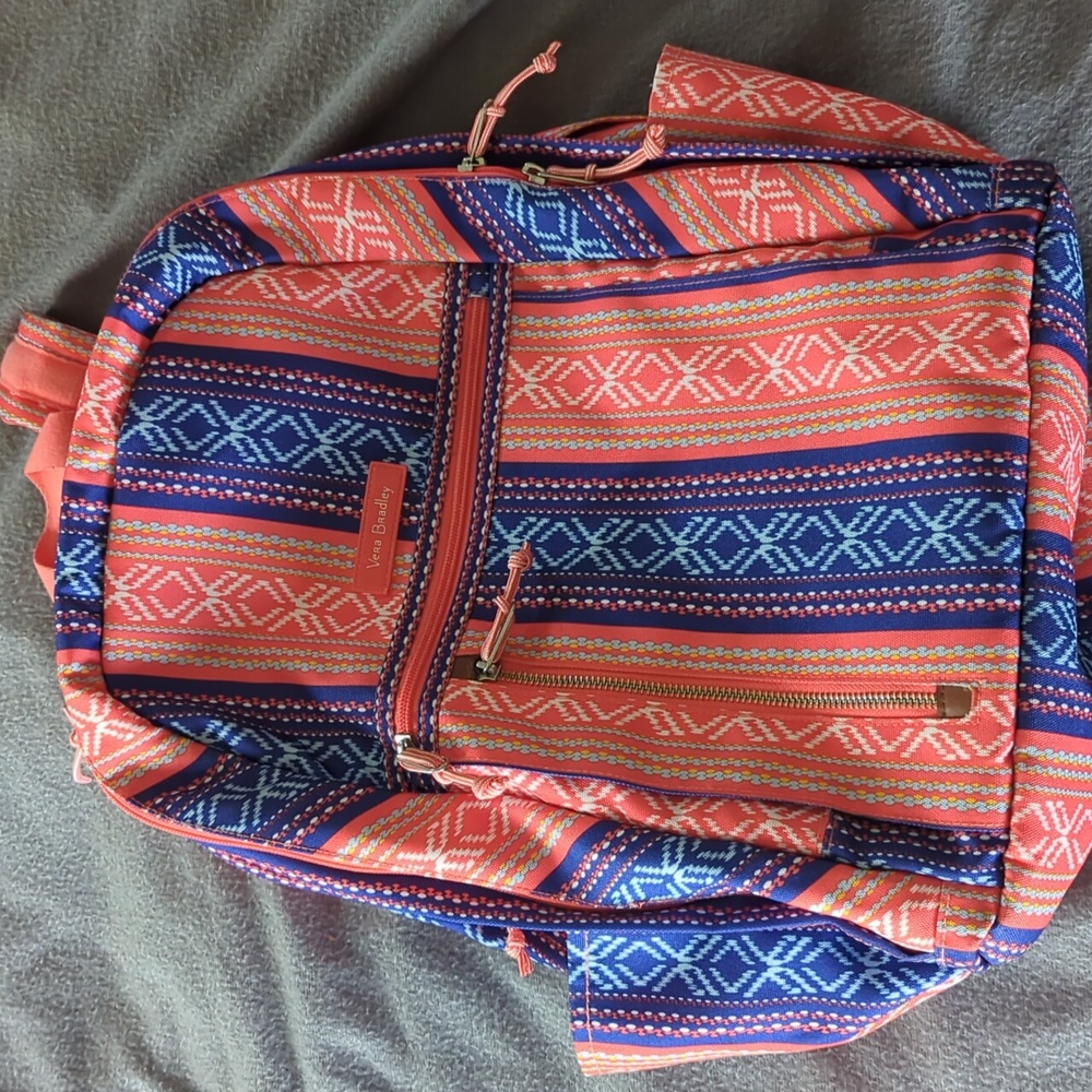 Vera Bradley pink and blue Bohemian print laptop backpack